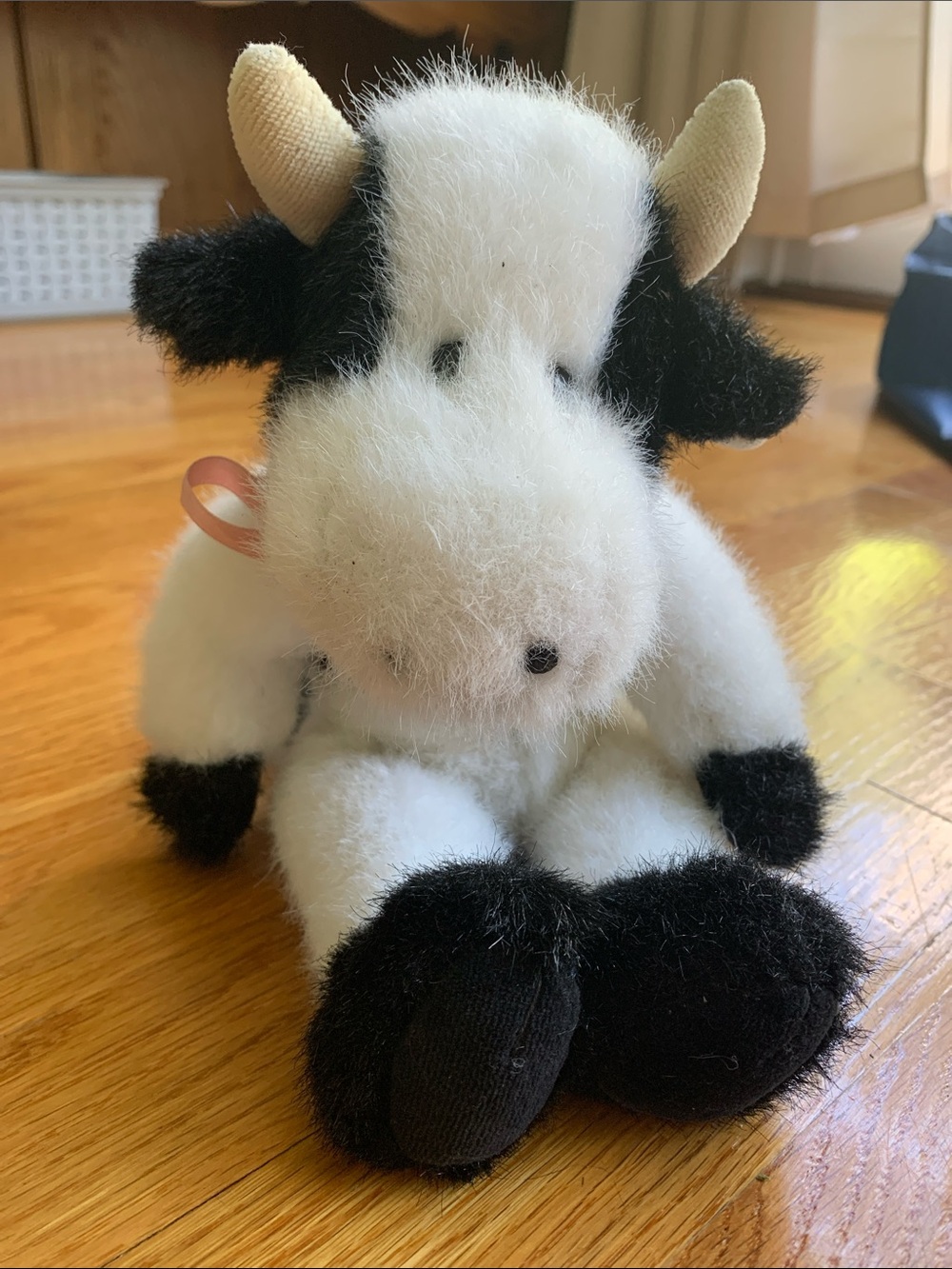 Boyds Bears Black and White Plush Cow Stuffed Animal